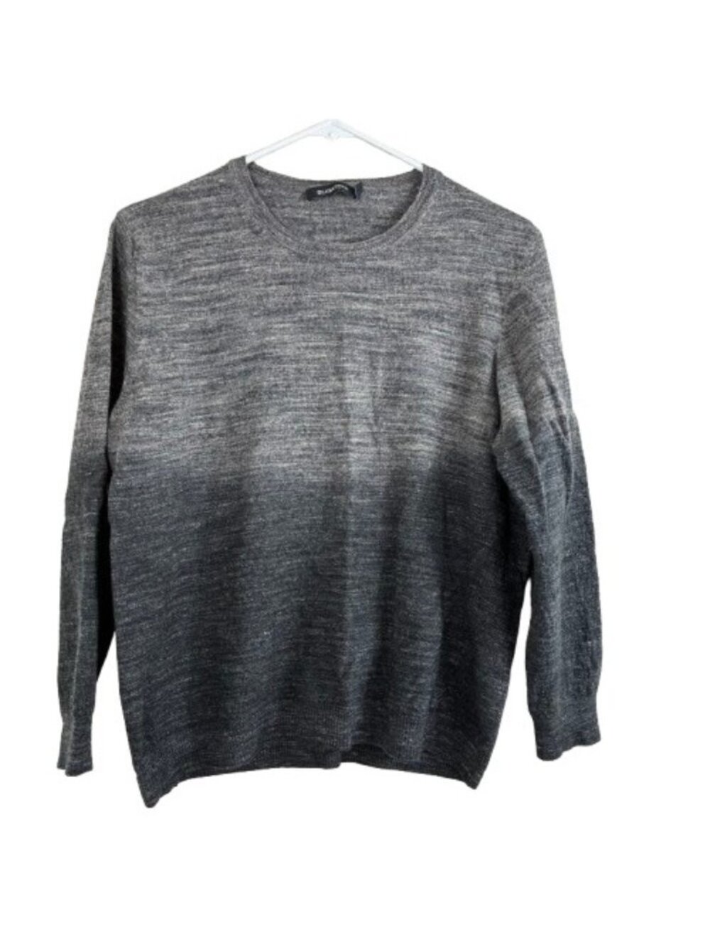 BUGATCHI Mens Made in Italy Grey Ombre Merino Wool Linen Blend Sweater XL